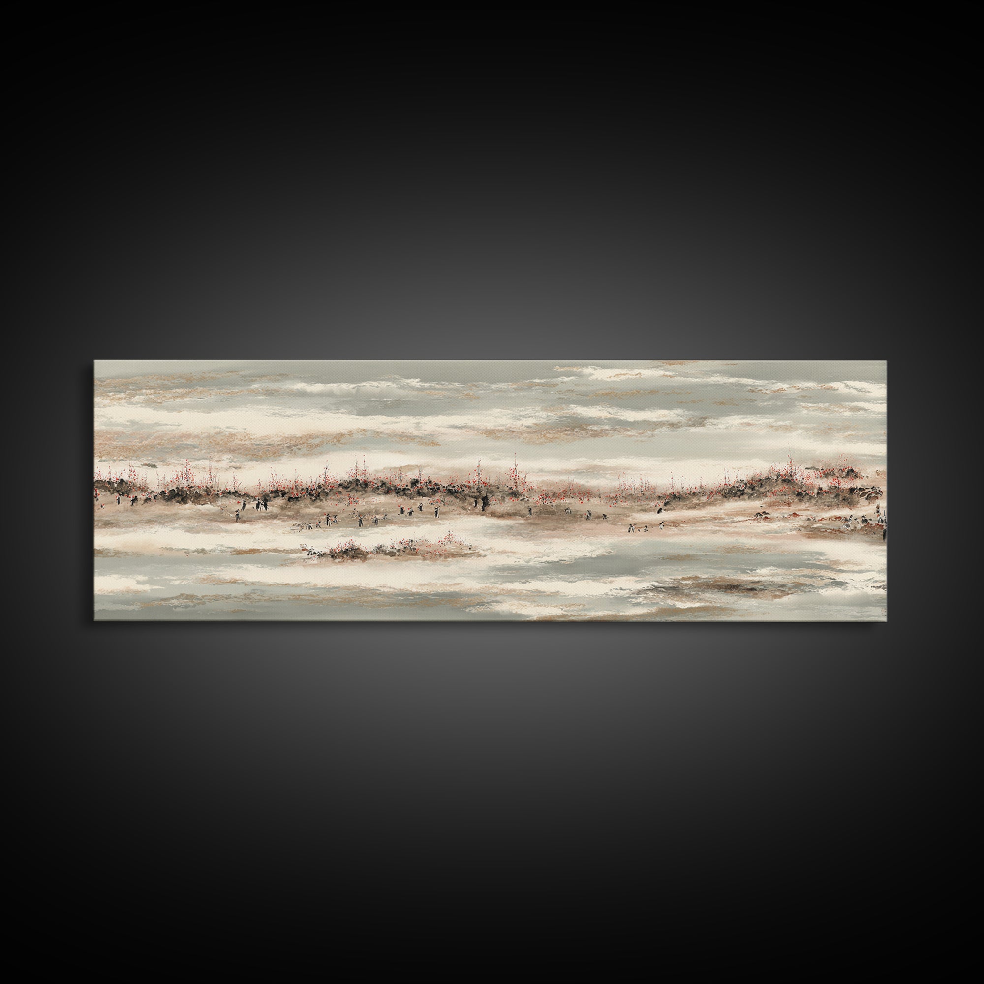 Raked Sand Garden Pattern from Above Canvas Print, Zen Art, Japanese Decor, Living Room Decor, Fine Art, Zen, Luxury Decor, ZEN-3x1-46
