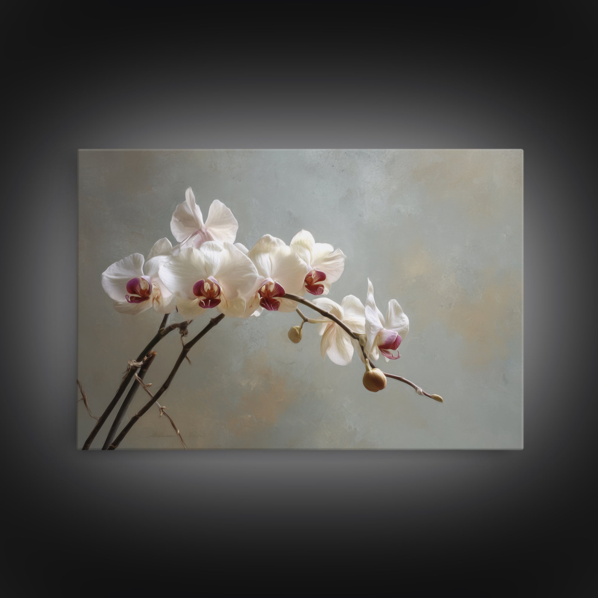 Single Orchid Stem Framed Canvas Print, Zen Art, Wall Art, Living Room Decor, Fine Art, Zen, Boho Wall Art, Garden Art, ZEN-3x2-27
