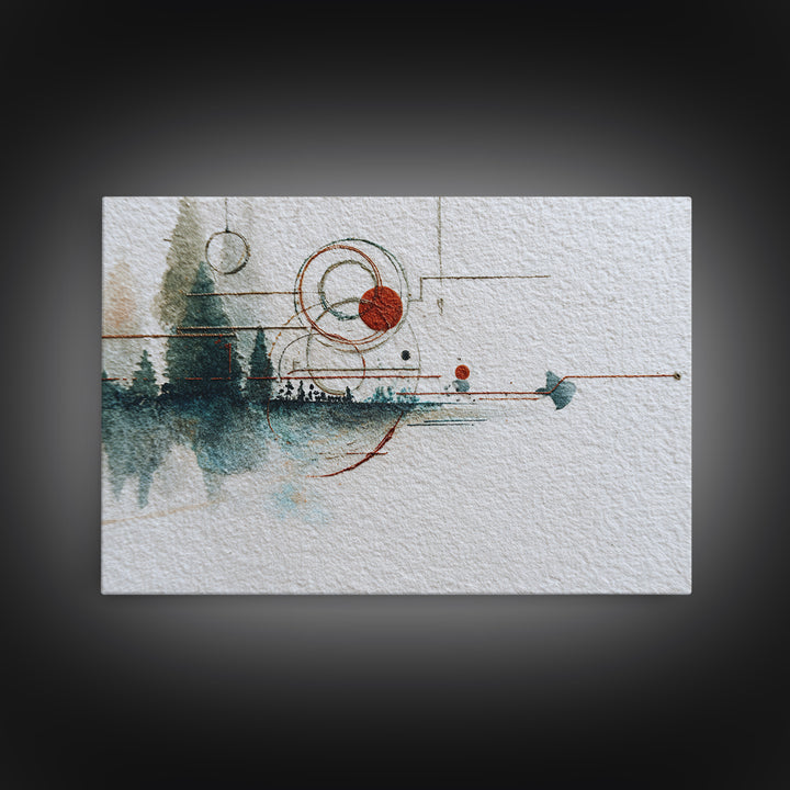 Abstract Balance of Circle Square and Line Framed Canvas Print, Zen Art, Abstract Painting, Living Room Decor, Fine Art, Zen, ZEN-3x2-47