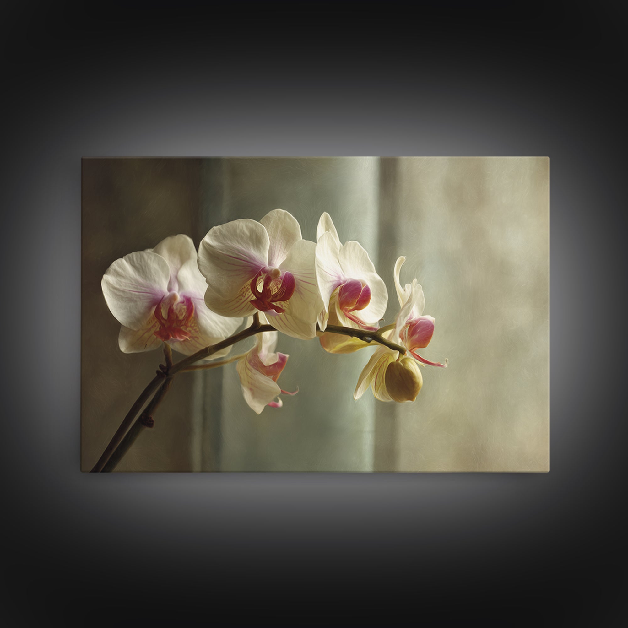 Single Orchid Stem Framed Canvas Print, Zen Art, Extra Large Wall Art, Living Room Decor, Zen, Boho Decor, Luxury Decor, ZEN-3x2-99