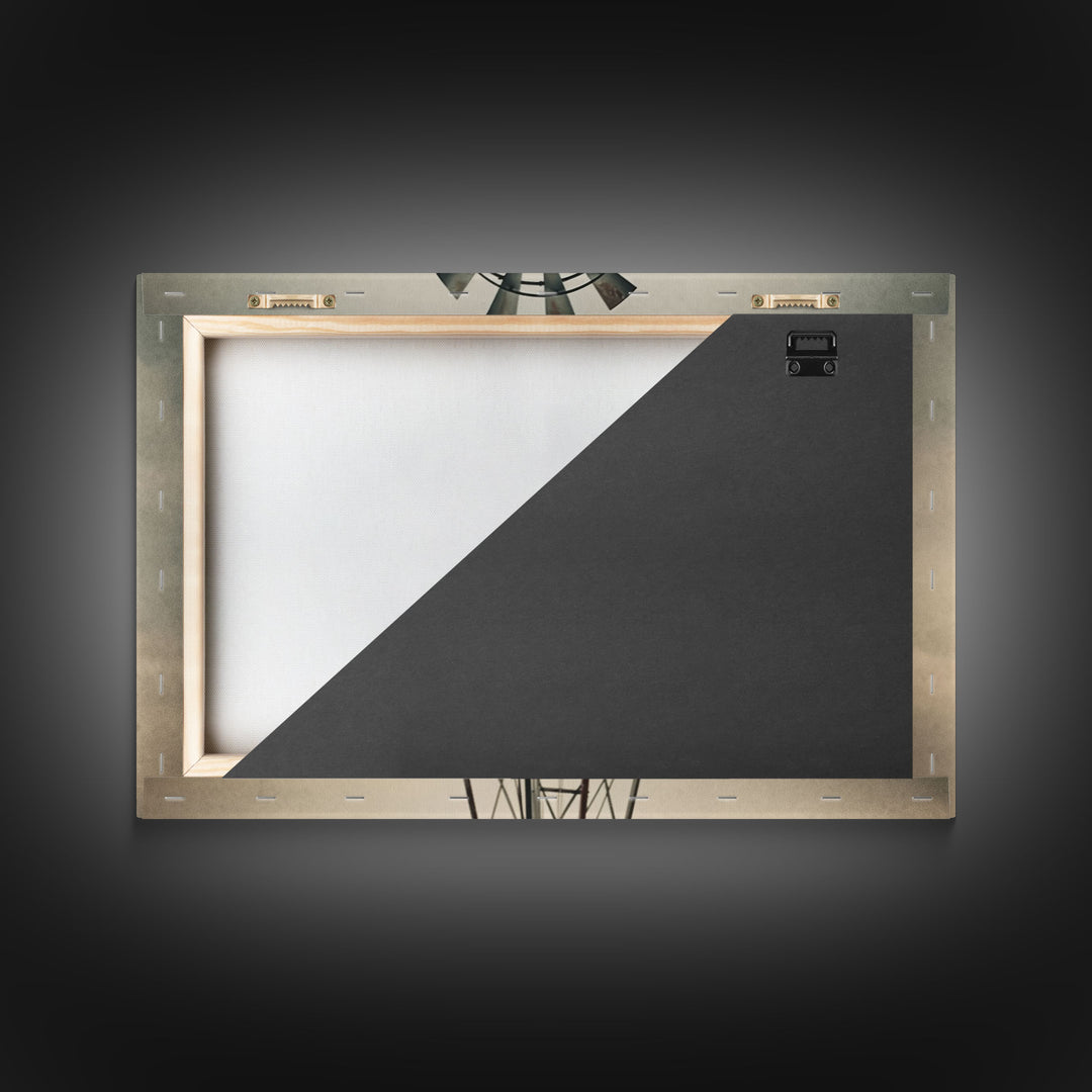 Rustic Farmhouse Home Decor, Windmill Photography Photo Print Art, Rustic Industrial Farmhouse Wall Art Picture, Country Landscape Picture