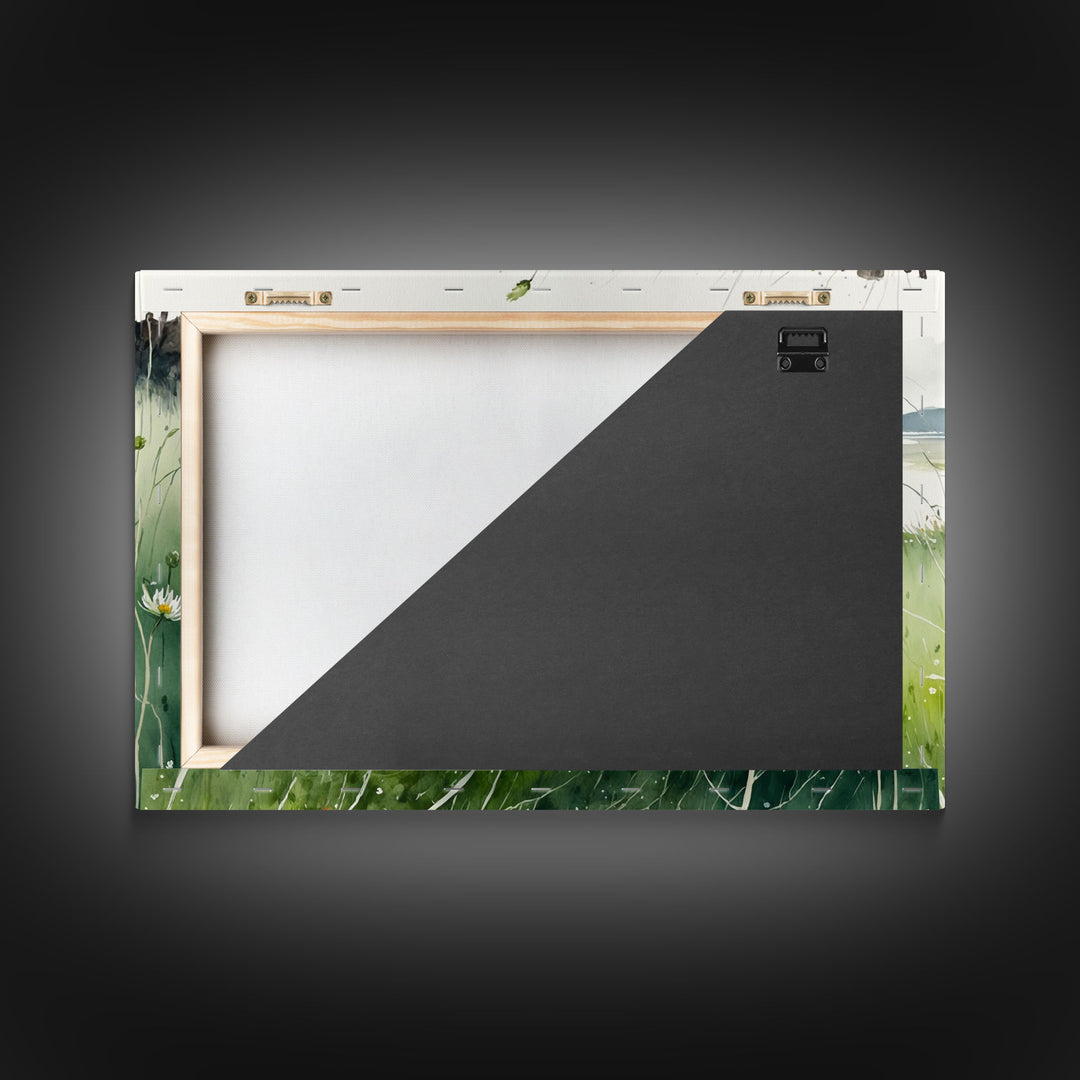 Modern Boho Wall Art, Wall Decoration, Beautiful field of wild flowers framed canvas print, Minimalist Farmhouse Decor