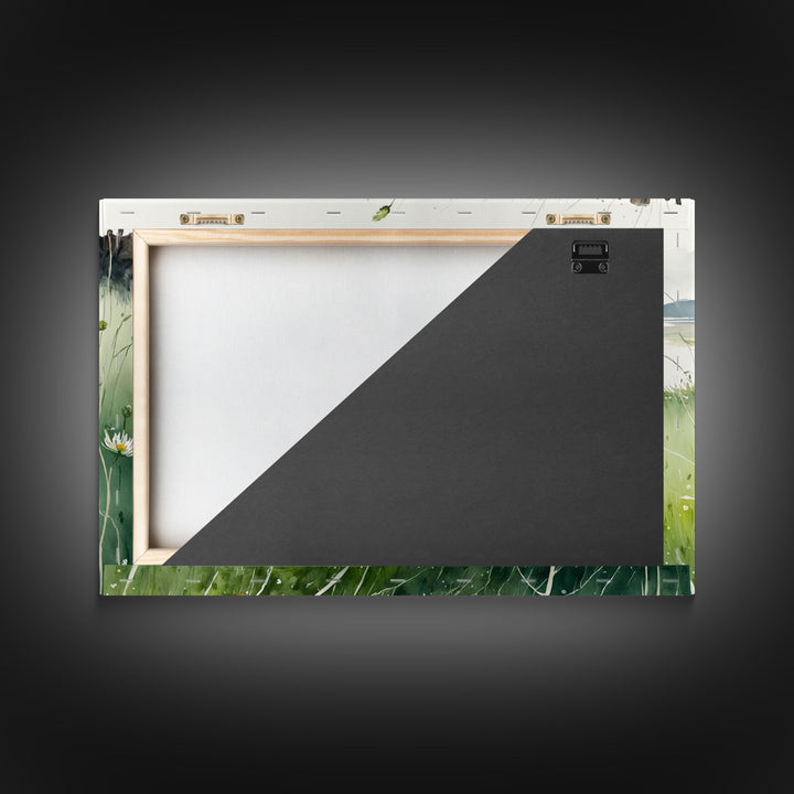 Modern Boho Wall Art, Wall Decoration, Beautiful field of wild flowers framed canvas print, Minimalist Farmhouse Decor