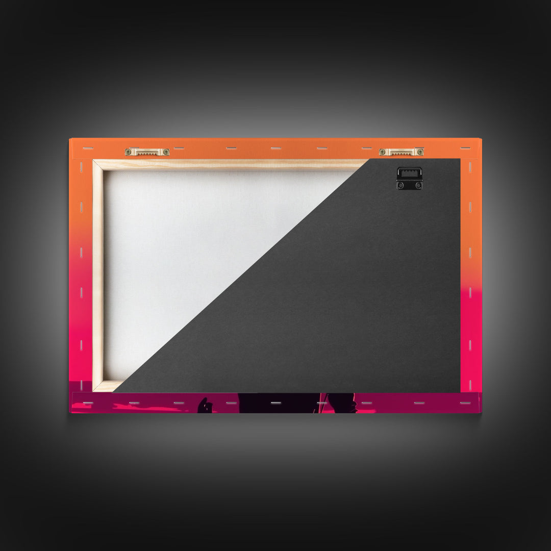 Punk Wall Art | Framed Canvas Print | Living room art | Outrun Style | Retro | Synthwave Style | Wonderful art | Warm colors | Black shadow