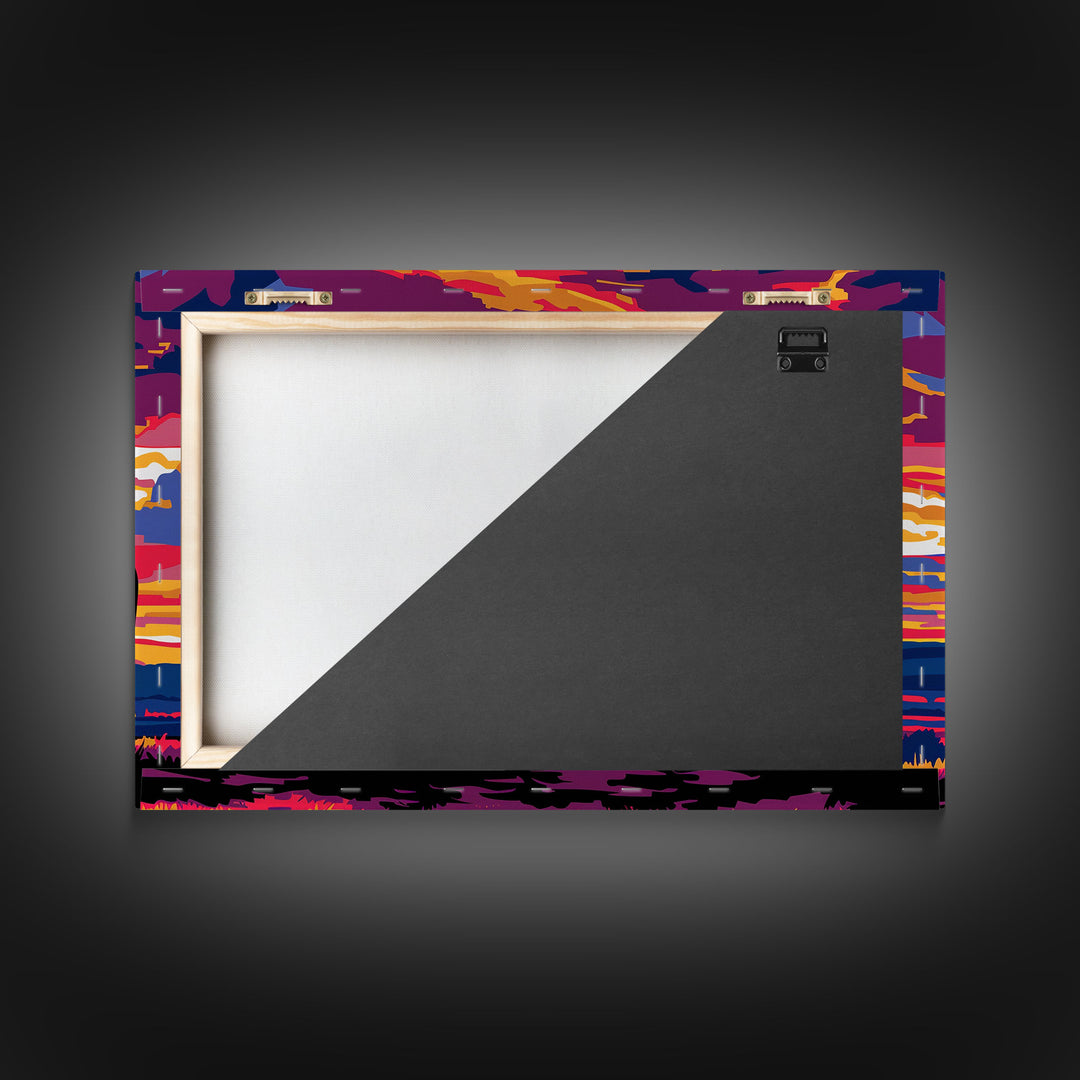 Cowboy At Sunset Watercolor Painting Framed Canvas Print, Western Decor, Gift For Him, Guy Gift, Rodeo Art, Southwestern Wall Decor