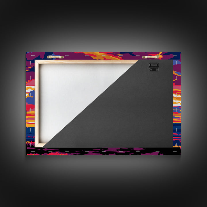 Cowboy At Sunset Watercolor Painting Framed Canvas Print, Western Decor, Gift For Him, Guy Gift, Rodeo Art, Southwestern Wall Decor