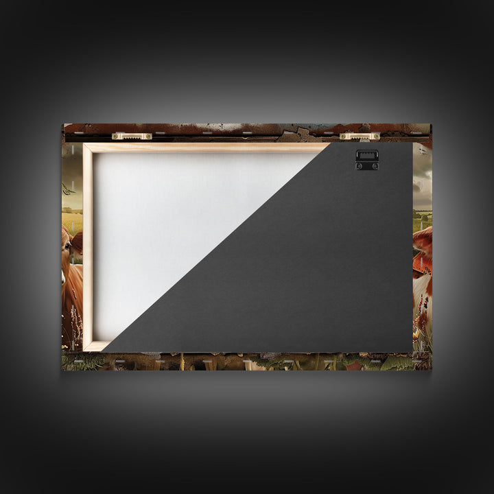 Cute Farmhouse Animal Print, Window Art, Wall Art, Home Decor, Wall Decor, Cute Farmhouse Kitsch Living Room Art