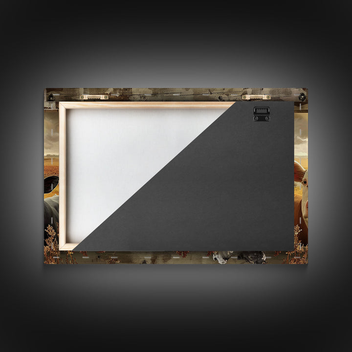 Cows and Sheep on the Farm | Framed Wall Art | Kitchen Decor | Minimalist Living Room Art | Country Art | Farmhouse Above Sofa Wall Art