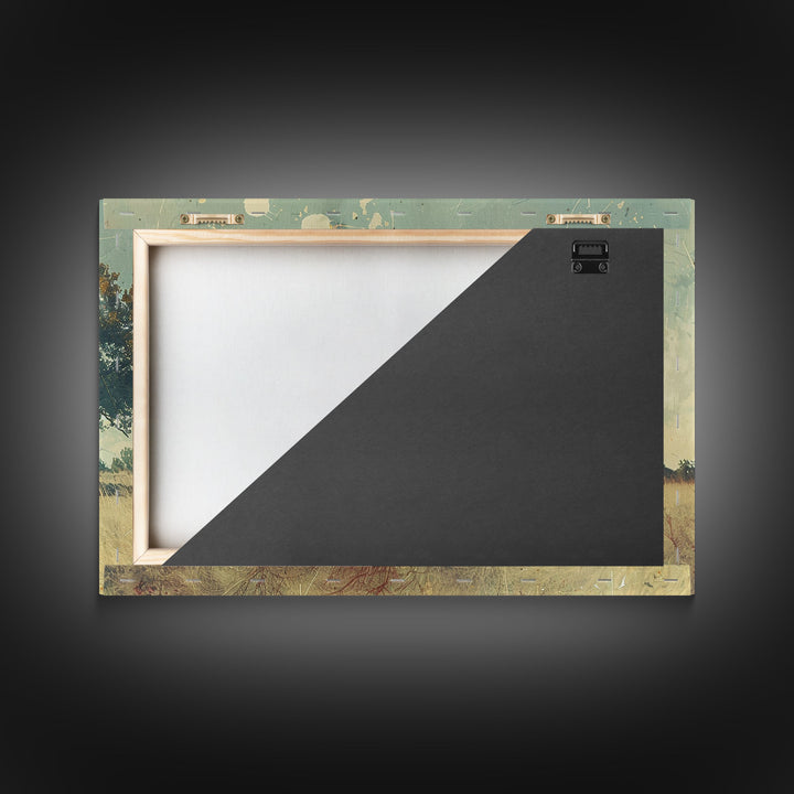 Old Farmhouse Watercolor Painting, Vintage Style Framed Canvas Print Or Metal Wall Art, Handmade Gift, Housewarming, Cottagecore Decor