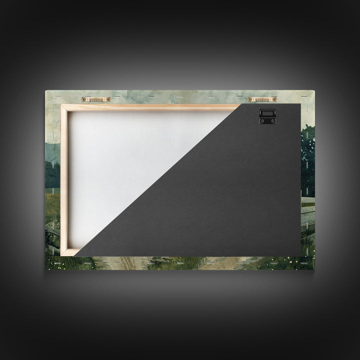 Old Country Road Wall Art Framed Canvas Print, Cottagecore Oil Painting, Kitsch Minimalist Wall Art, Farmhouse Wall Decor, Rustic Decor