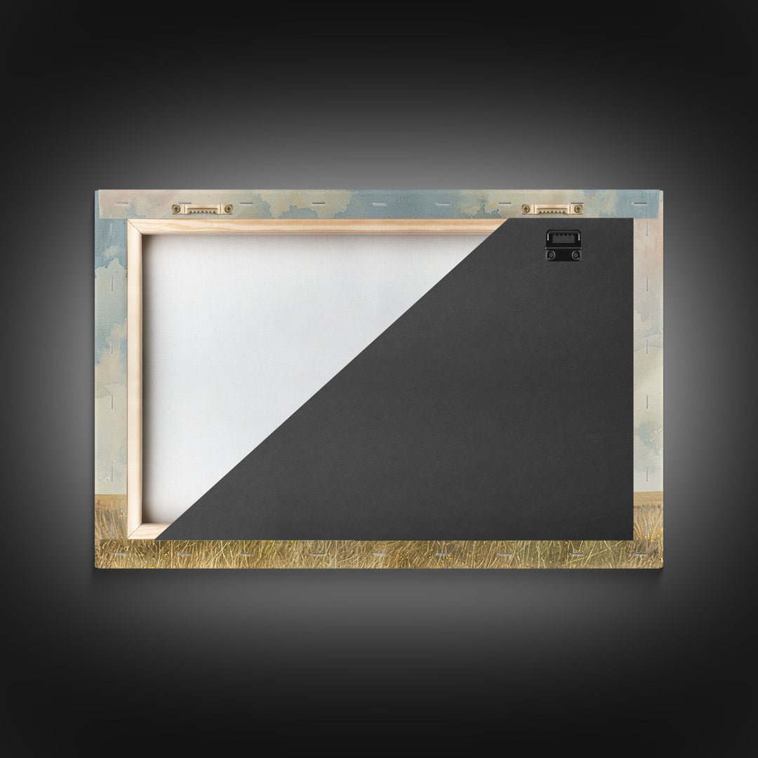 Watercolor Painting Of An Old Red Farmhouse, Framed Canvas Print, Wall Art Prints, Rustic Farmhouse Decor, Minimalist Art, Kitsch Decor