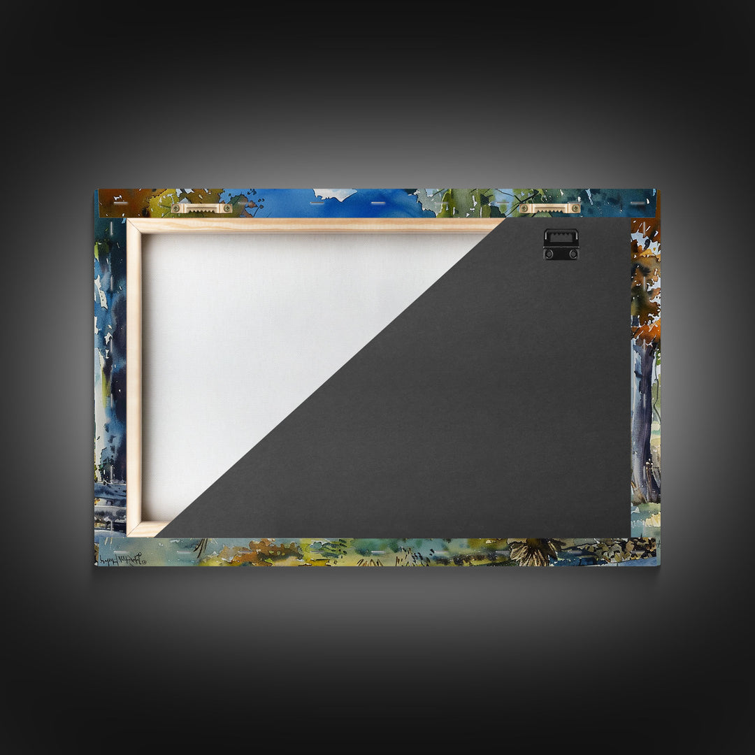 Retro Watercolor Painting Print Of A Vintage Farmhouse, Kitsch Art, Wall Art, Farmhouse Decor, Western Art For Living Room