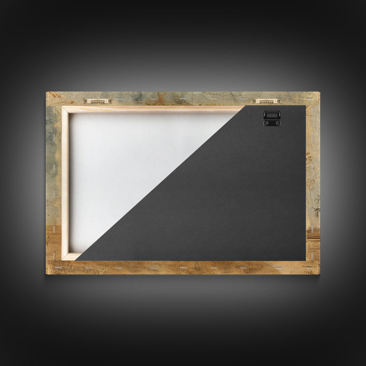 Little Farmhouse On A Texas Prairie Framed Canvas Print, Original Rustic minimalist Art, Wood Frame Rustic Home Decor