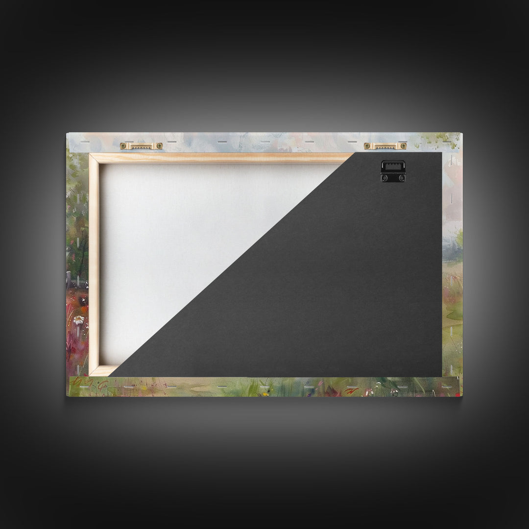 Farm Art, Framed Canvas Print, Rustic Watercolor Painting Of An Old Barn, Farmhouse Color Palette, Boho Decor