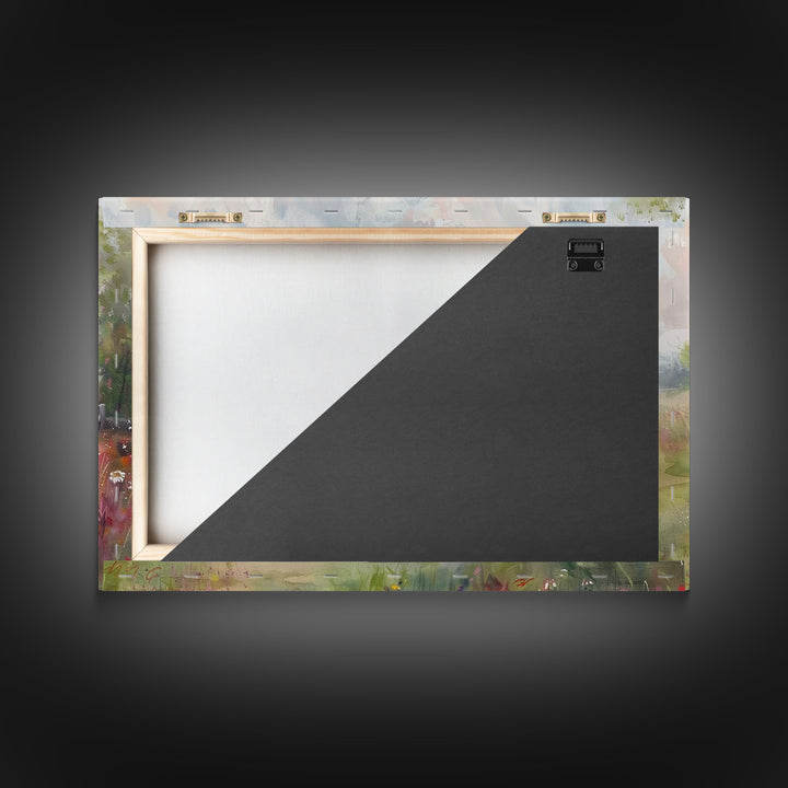 Farm Art, Framed Canvas Print, Rustic Watercolor Painting Of An Old Barn, Farmhouse Color Palette, Boho Decor