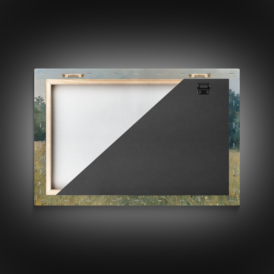 Old Painting Of A Barn Canvas Print, Gift Decor, Housewarming Gift, Folk Art, Cottagecore, Antique Style, Unique Decor, Original Painting