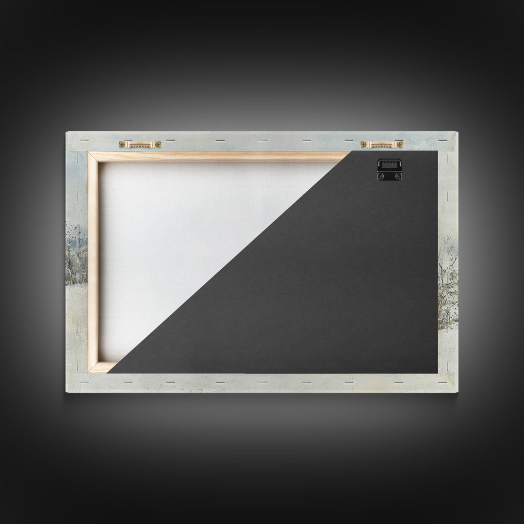 Farmhouse In The Winter, Framed Canvas Print, Christmas Scenary Landscape Painting, Americana Art, Custom Artwork Original