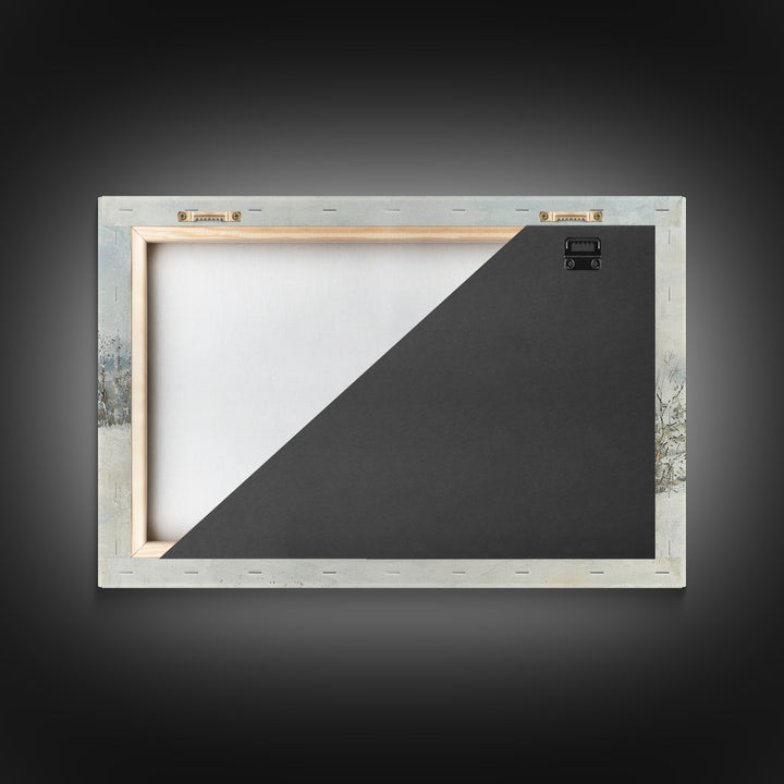 Farmhouse In The Winter, Framed Canvas Print, Christmas Scenary Landscape Painting, Americana Art, Custom Artwork Original