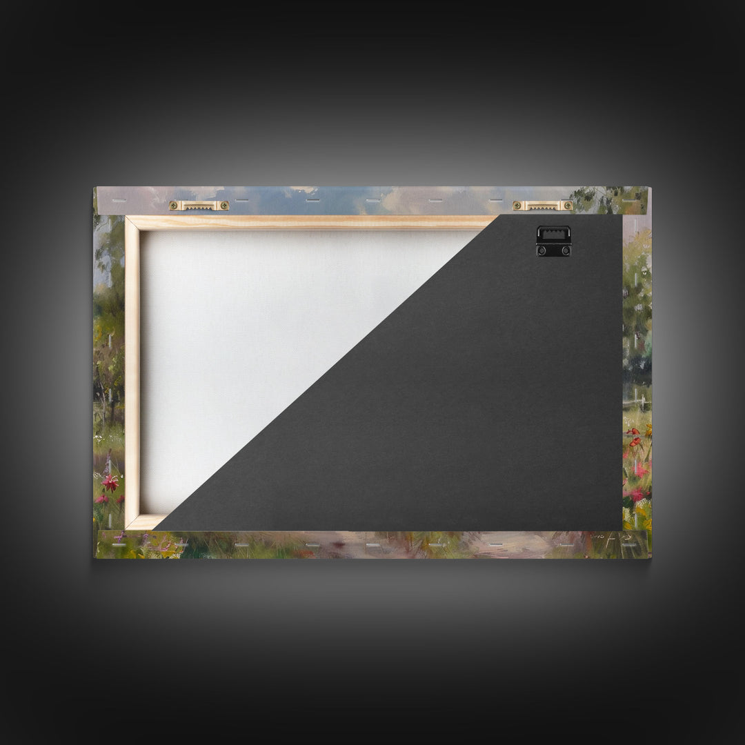 Kitsch Minimalist Watercolor Painting Print Of an Old Country Road, Wood Framed Print, Metal Wall Art, Room Decor, Aesthetic Room Decor