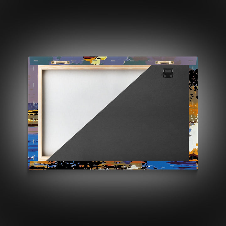 Cowboy Crossing The Colorado River, Arizona Print, Original Painting Framed Canvas Print, Western Home Decor, Wild West Art