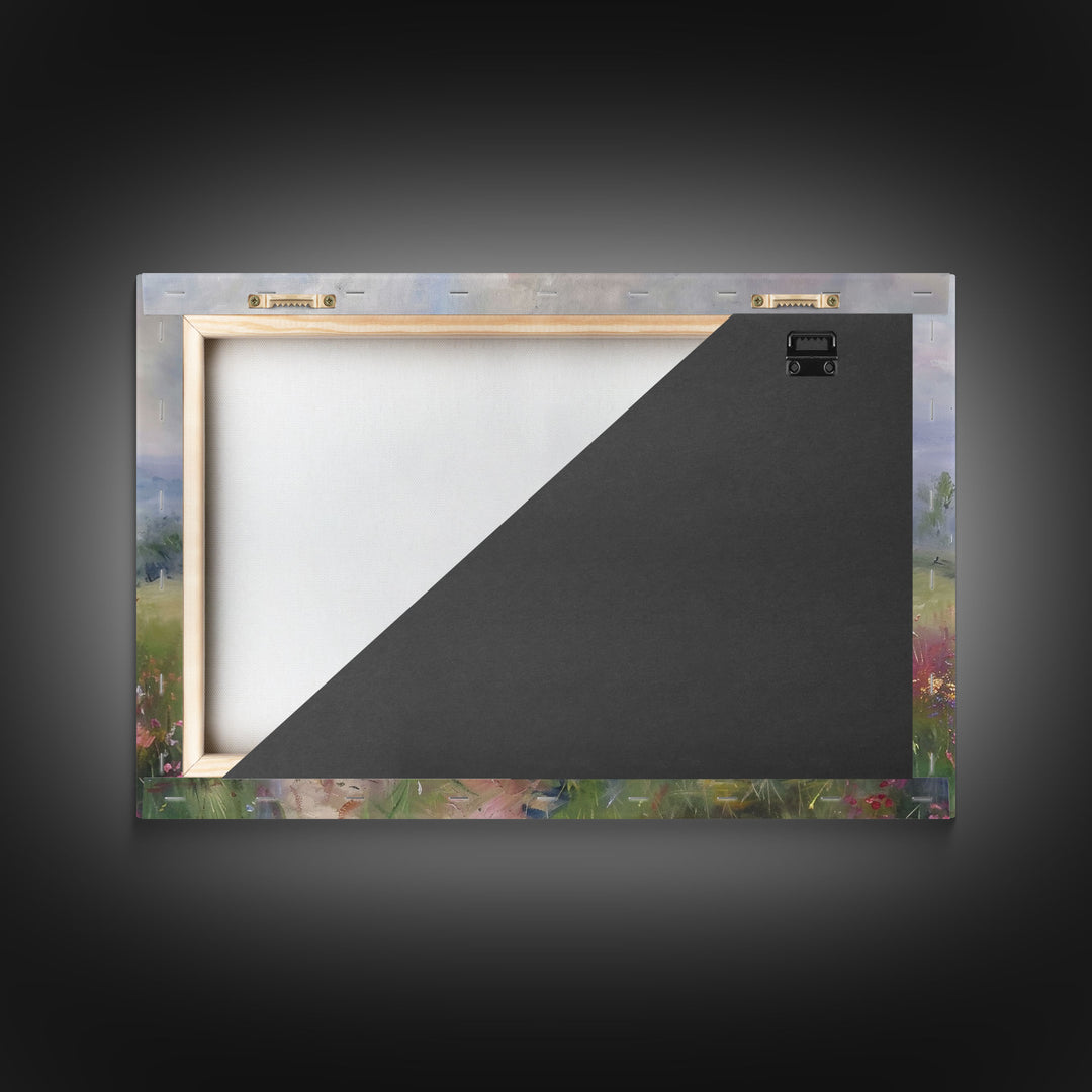 Farmhouse Landscape Painting Canvas Print, Wood Frame Art, Wall Art, Large Print, Home Decor, Landscape Painting, Colorful Boho Decor