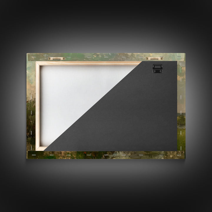 Slightly Scorched Vintage Landscape Painting Canvas Print - Farmhouse Painting - Wall Art - Large Print