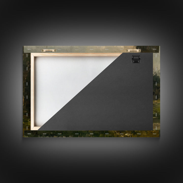 Slightly Scorched Vintage Farmhouse / Countryside Landscape Art Print | Moody Painting | Wall Art | Large Print | Minimalist Decor