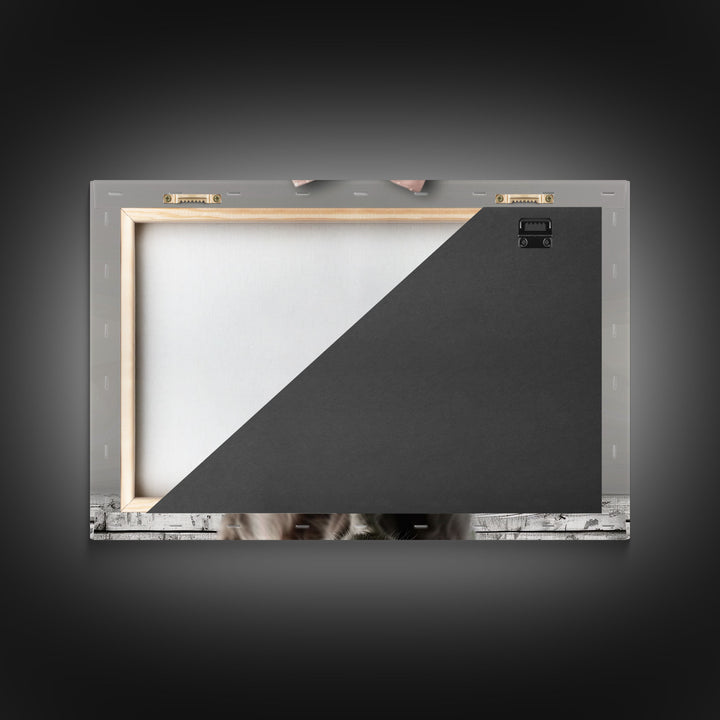 Framed Canvas Print, Cute Highland Cow Wearing A Pink Bowtie, Framed Wall Decor, Rustic Minimalist Farmhouse Decor, Western Art