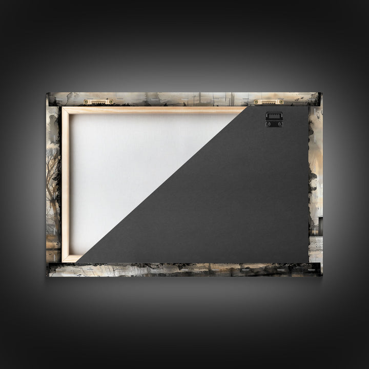 Farmhouse House Decor Large Canvas Print, Old Barn Painting, Black and White Photography Print, Pastoral Hills, Vintage Decor