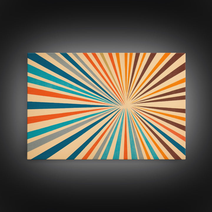 Mid Century Modern Art - Panoramic Canvas Print - Retro Loft Art - Large Wall Art Painting - Geometric Abstract Art - MCM Art