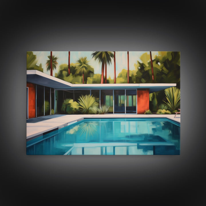 Mid Century Modern Wall Art, Mid Century House Print, Eames Era, Retro Art Print, Framed Wall Decor, MCM Architecture Study Wall Art