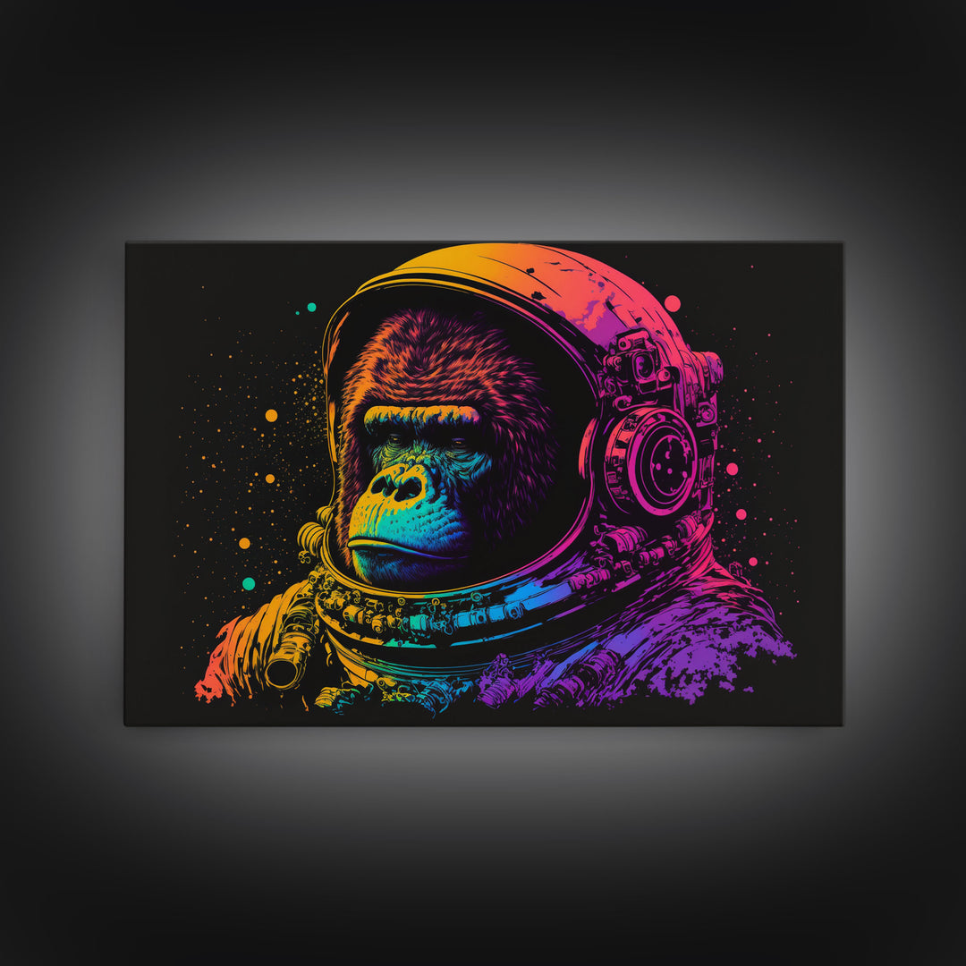 Space Ape, To The Moon Art, Framed Canvas Print, NFT Style Wall Art