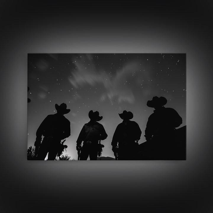 Cowboy Prints Framed Wall Art, Western Decor, Farmhouse Decor, Cowboy Photography, Gloss Metal Wall Art, Wood Framed Rustic Decor