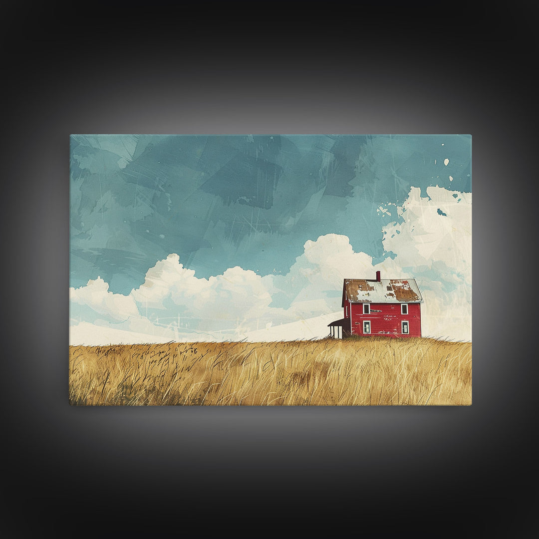 Scenic Landscape Painting Print Of An Abandoned Farm, Original Painting, Art Print, Wood Frame Wall Art, Rustic Decor, Farmhouse Art