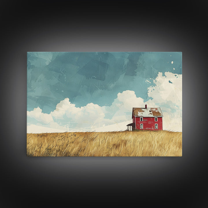 Scenic Landscape Painting Print Of An Abandoned Farm, Original Painting, Art Print, Wood Frame Wall Art, Rustic Decor, Farmhouse Art