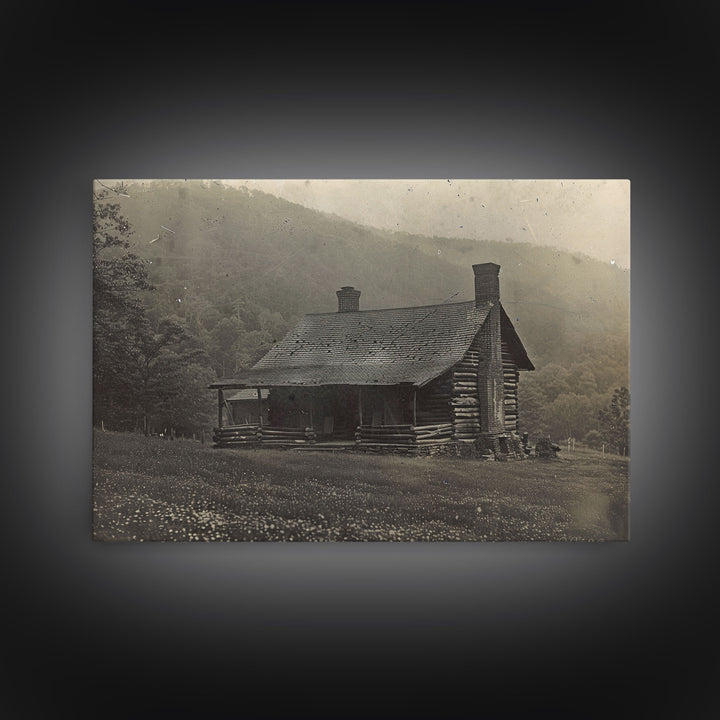 Cabin Wall Art Framed Canvas Print Or Metal Art Print, Pine Forest, Tin Type Photography Style Wall Art, Rustic Farmhouse / Western Decor