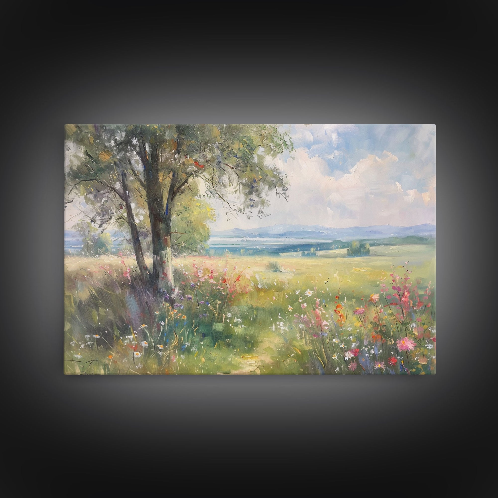 NuevArt Vintage Wildflowers Painting Framed Canvas Print | Moody Decor | Cottagecore Wall Art | Cottage Core | Farmhouse Decor