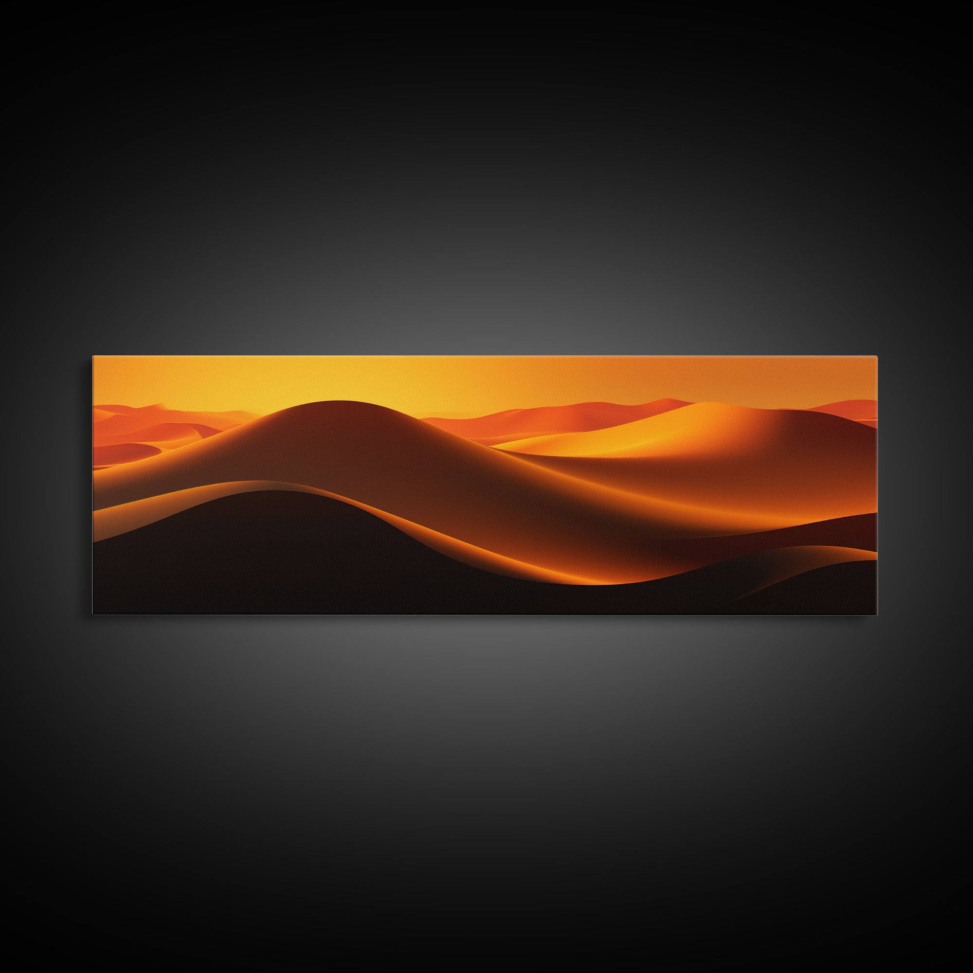 Asbtract Art Deco Style Sand Dunes, Framed Canvas Print, Living Room Decor, MCM Style Art, Midcentury Modern, Minimalist Art