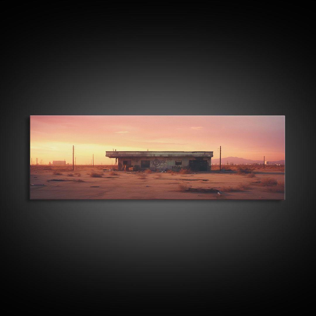 Urban Decay Graffiti Punk Wall Art, Street Art, Framed Canvas Print, Abandoned Diner, Limited Edition, High Quality Art, Game Room Art