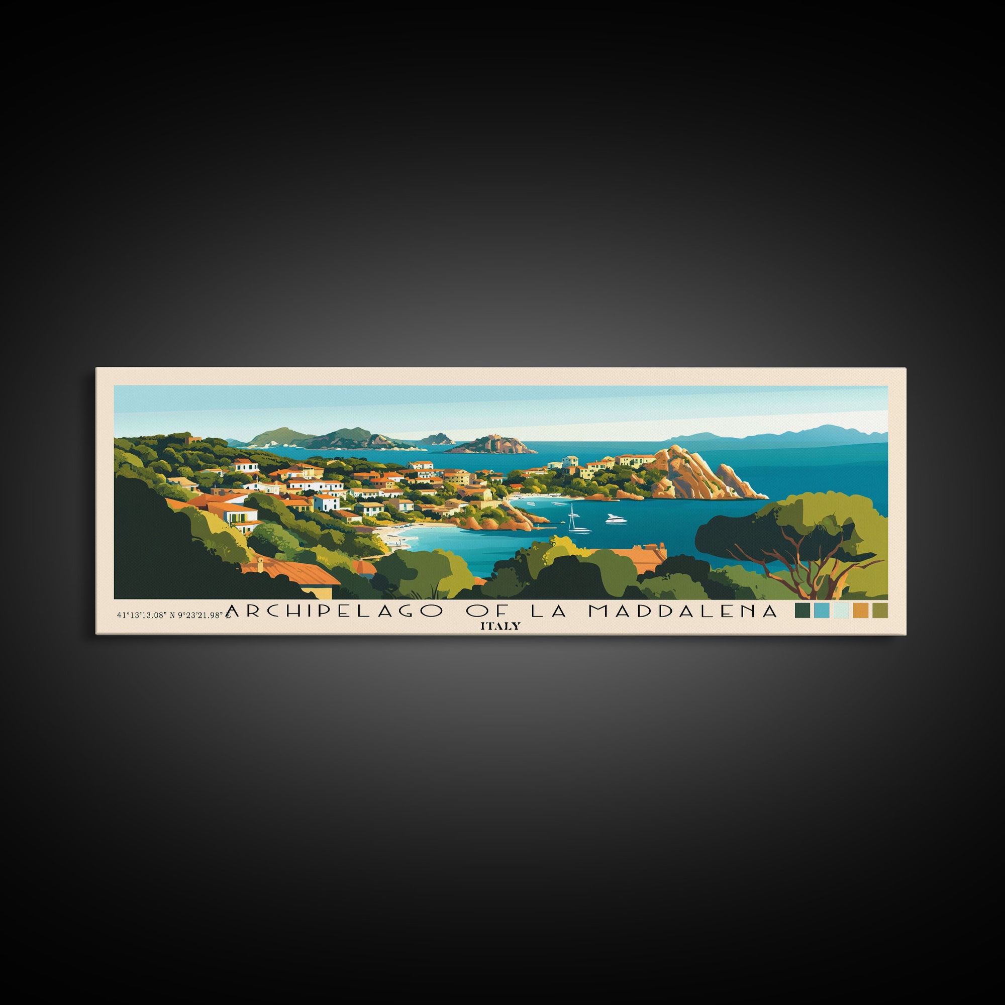 Archipelago of La Maddalena, Italy Panoramic Print, Vacation Gift, Italy Wall Art, Vacation Wall Art, Vacatation Memories, Beach Decor, Beach Or Lakehouse Art