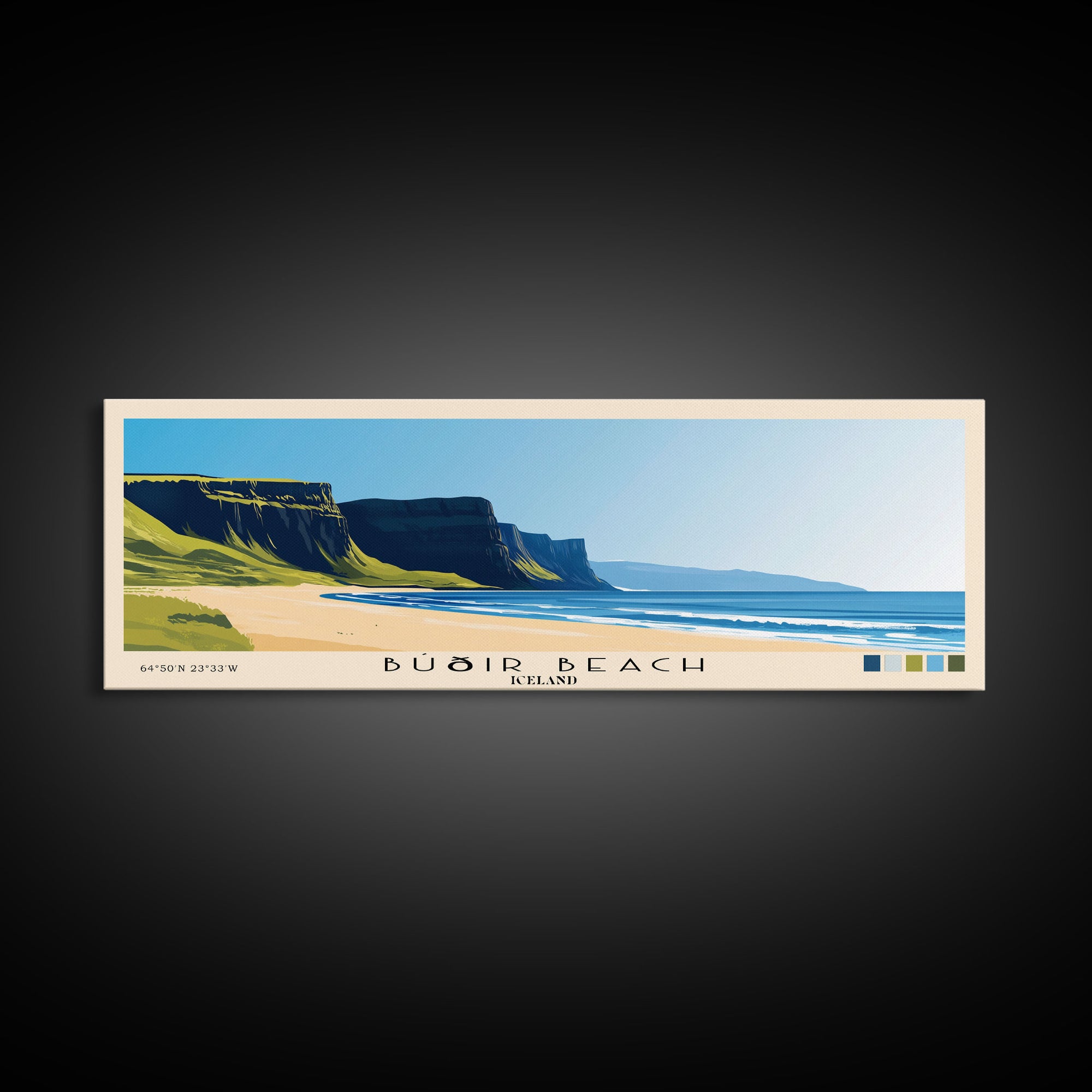 Búðir Beach, Iceland Panoramic Print, Vacation Gift, Iceland Wall Art, Vacation Wall Art, Vacatation Memories, Beach Decor, Beach Or Lakehouse Art