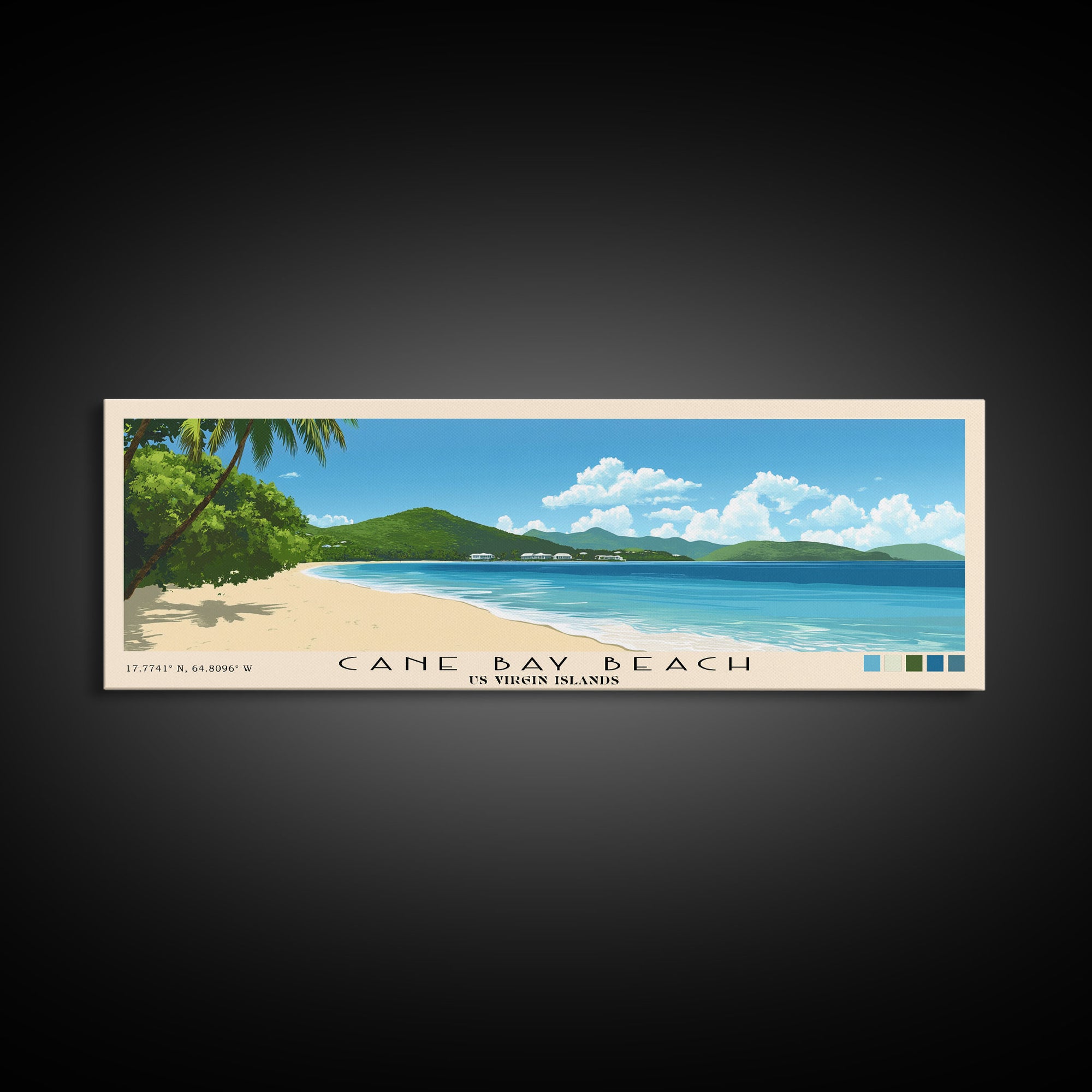 Cane Bay Beach, US Virgin islands Panoramic Print, Vacation Gift, US Virgin islands Wall Art, Vacation Wall Art, Vacatation Memories, Beach Decor, Beach Or Lakehouse Art