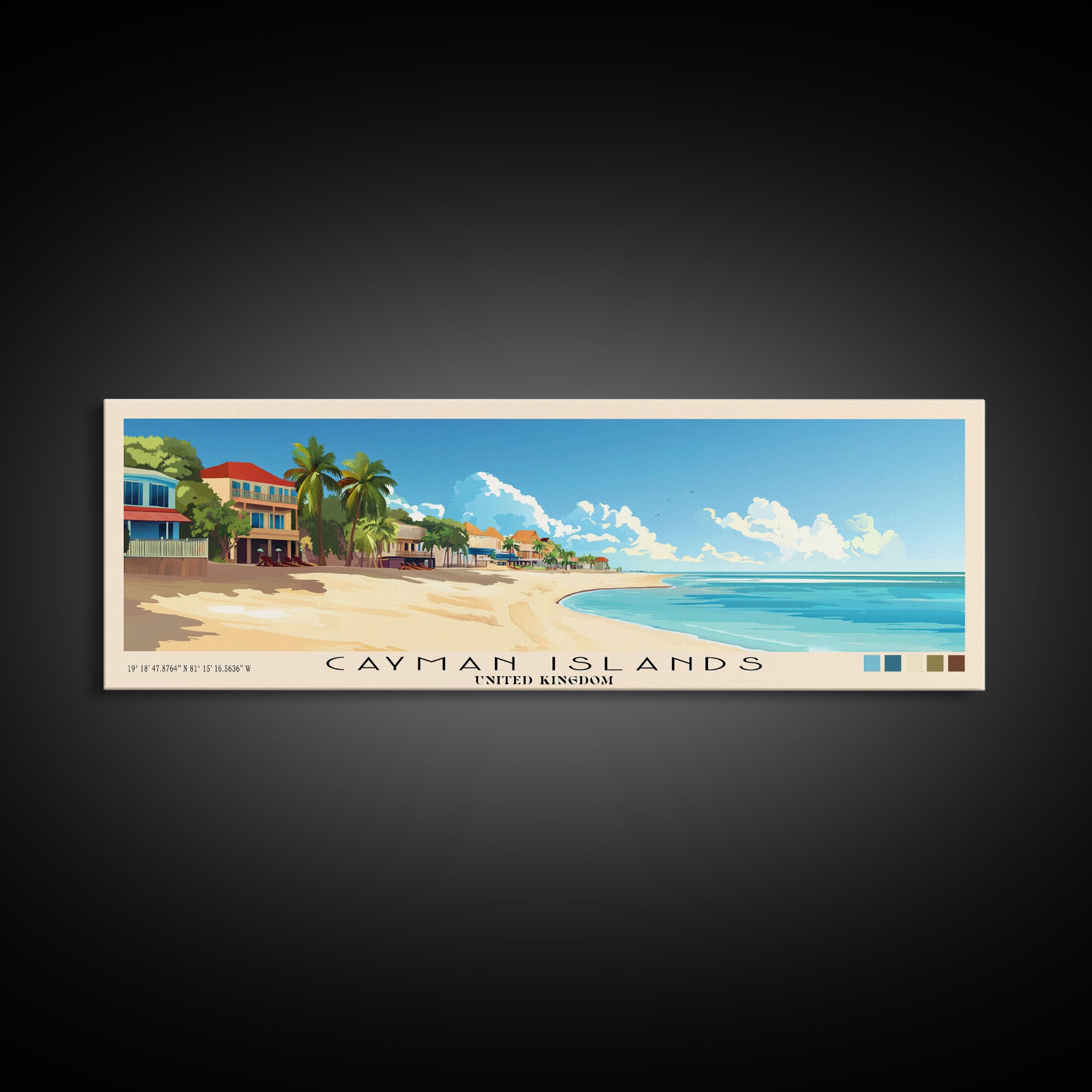 Cayman Islands, United Kingdom Panoramic Print, Vacation Gift, United Kingdom Wall Art, Vacation Wall Art, Vacatation Memories, Beach Decor, Beach Or Lakehouse Art