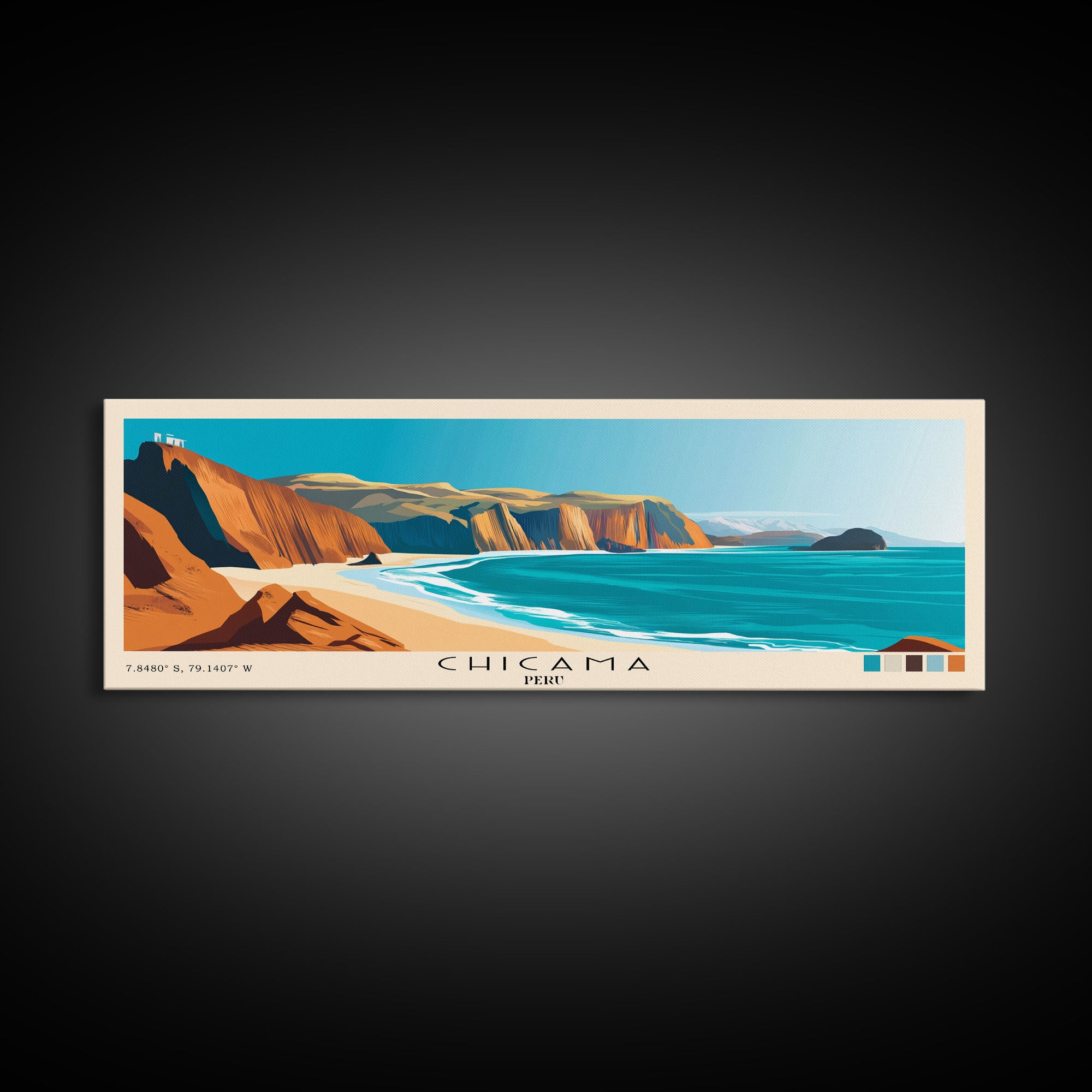Chicama, Peru Panoramic Print, Vacation Gift, Peru Wall Art, Vacation Wall Art, Vacatation Memories, Beach Decor, Beach Or Lakehouse Art