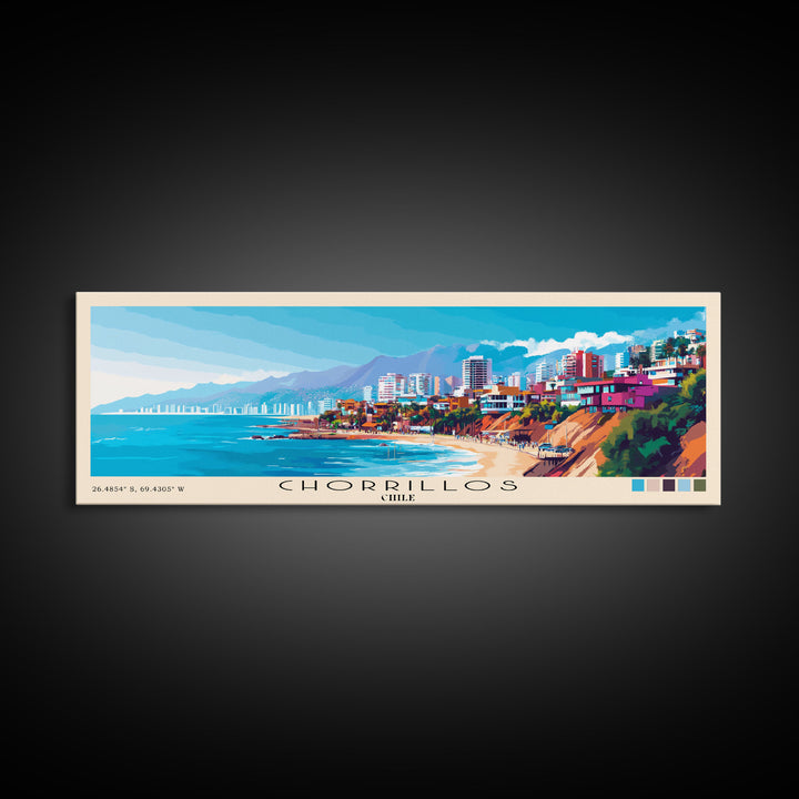 Chorrillos, Chile Panoramic Print, Vacation Gift, Chile Wall Art, Vacation Wall Art, Vacatation Memories, Beach Decor, Beach Or Lakehouse Art