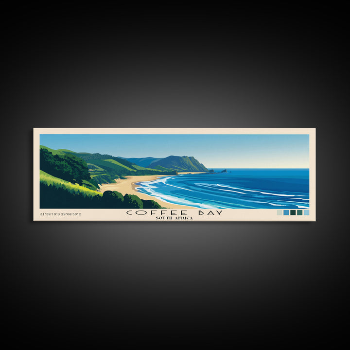 Coffee Bay, South Africa Panoramic Print, Vacation Gift, South Africa Wall Art, Vacation Wall Art, Vacatation Memories, Beach Decor, Beach Or Lakehouse Art