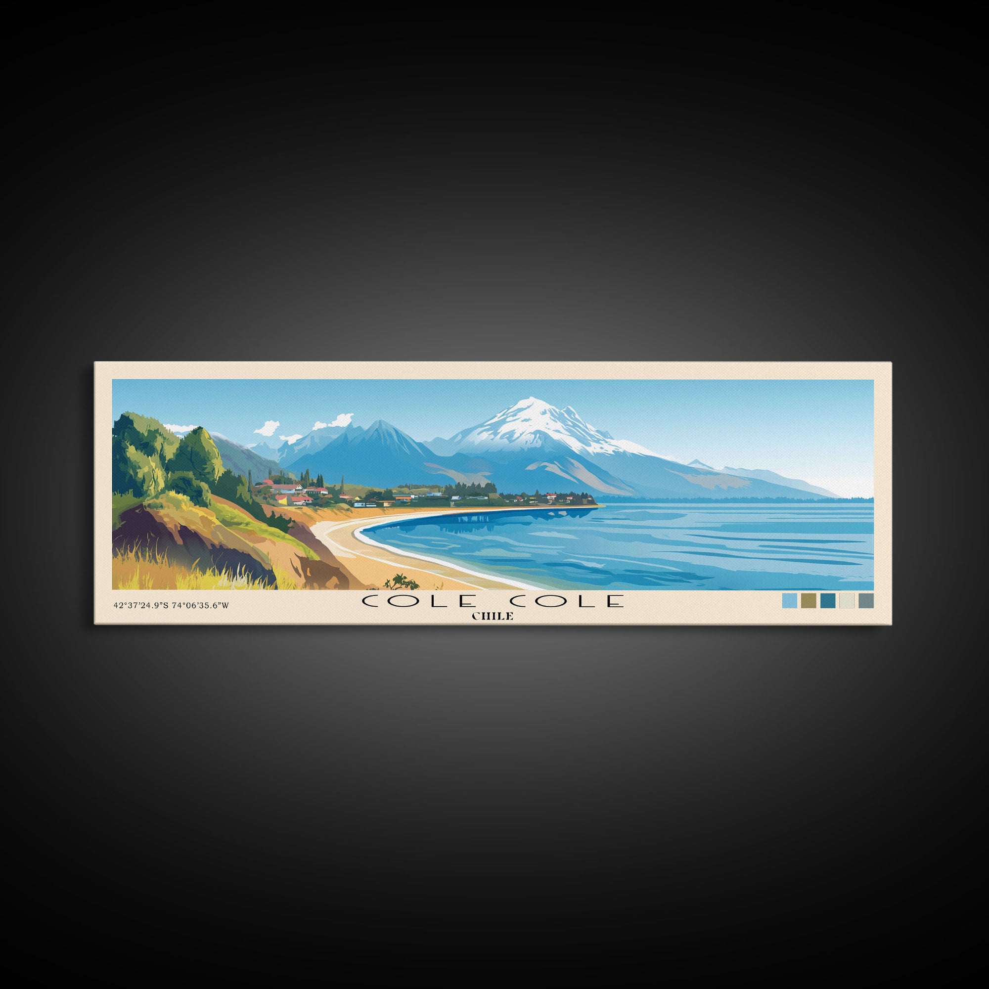 Cole Cole, Chile Panoramic Print, Vacation Gift, Chile Wall Art, Vacation Wall Art, Vacatation Memories, Beach Decor, Beach Or Lakehouse Art