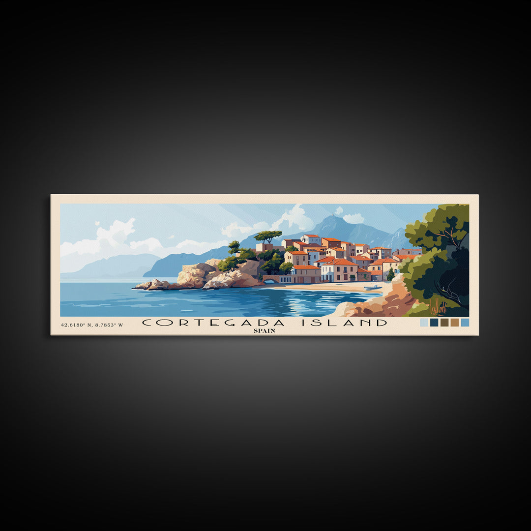 Cortegada Island, Spain Panoramic Beach Print, Vacation Gift, Spain Wall Art, Beach Painting, Beach Decor, Beach Painting