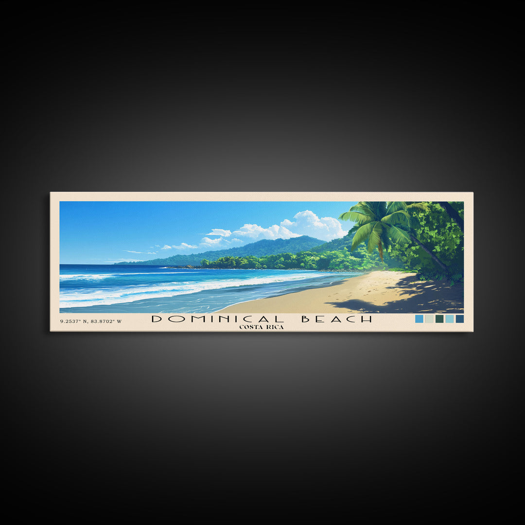 Dominical Beach, Costa Rica Panoramic Print, Vacation Gift, Costa Rica Wall Art, Vacation Wall Art, Vacatation Memories, Beach Decor, Beach Or Lakehouse Art
