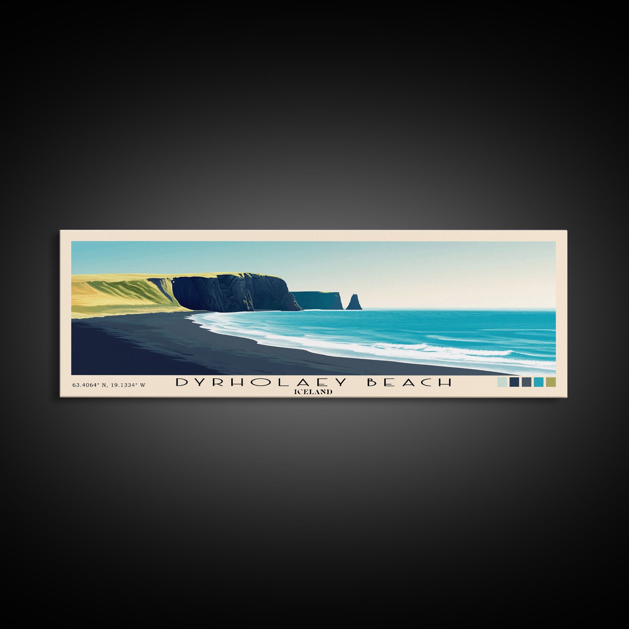 Dyrholaey Beach, Iceland Panoramic Print, Vacation Gift, Iceland Wall Art, Vacation Wall Art, Vacatation Memories, Beach Decor, Beach Or Lakehouse Art